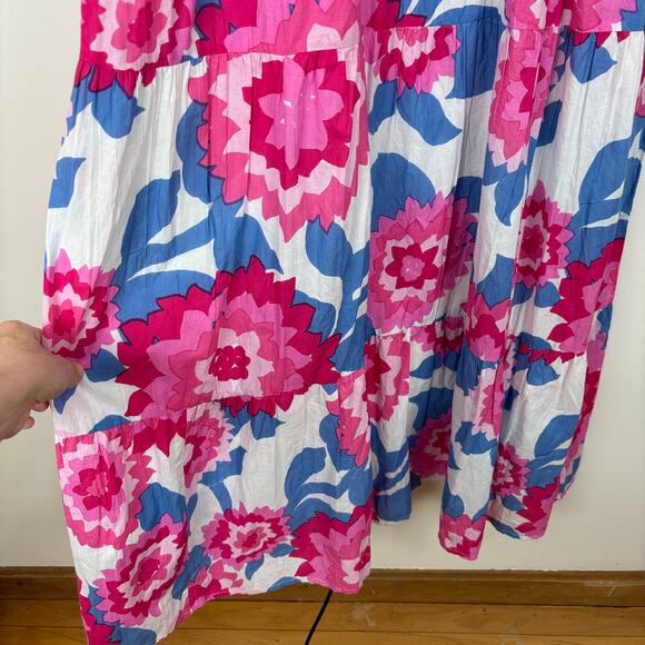 Jude Connally Rose Dress In Blooming Floral Periwinkle Medium Cotton midi maxi - Picture 5 of 11